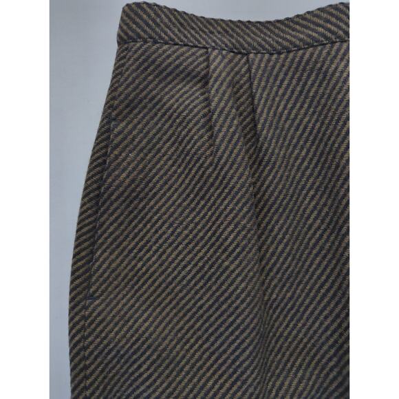 VTG Kasper Anne Klein Wool Blend Black & Brown Striped Tweed Skirt Women Size 8 - Picture 4 of 6